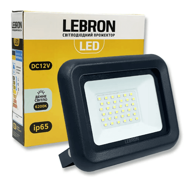 LED прожектор LEBRON L-LF-20W/6200K/800LM DC12V 17-09-20