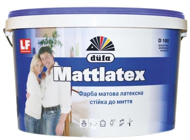 Фарба Д100 7кг латекс матова Dufa