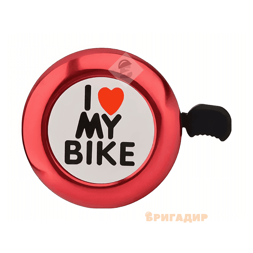 Дзвінок I LOVE MY BIKE алюміній червоний