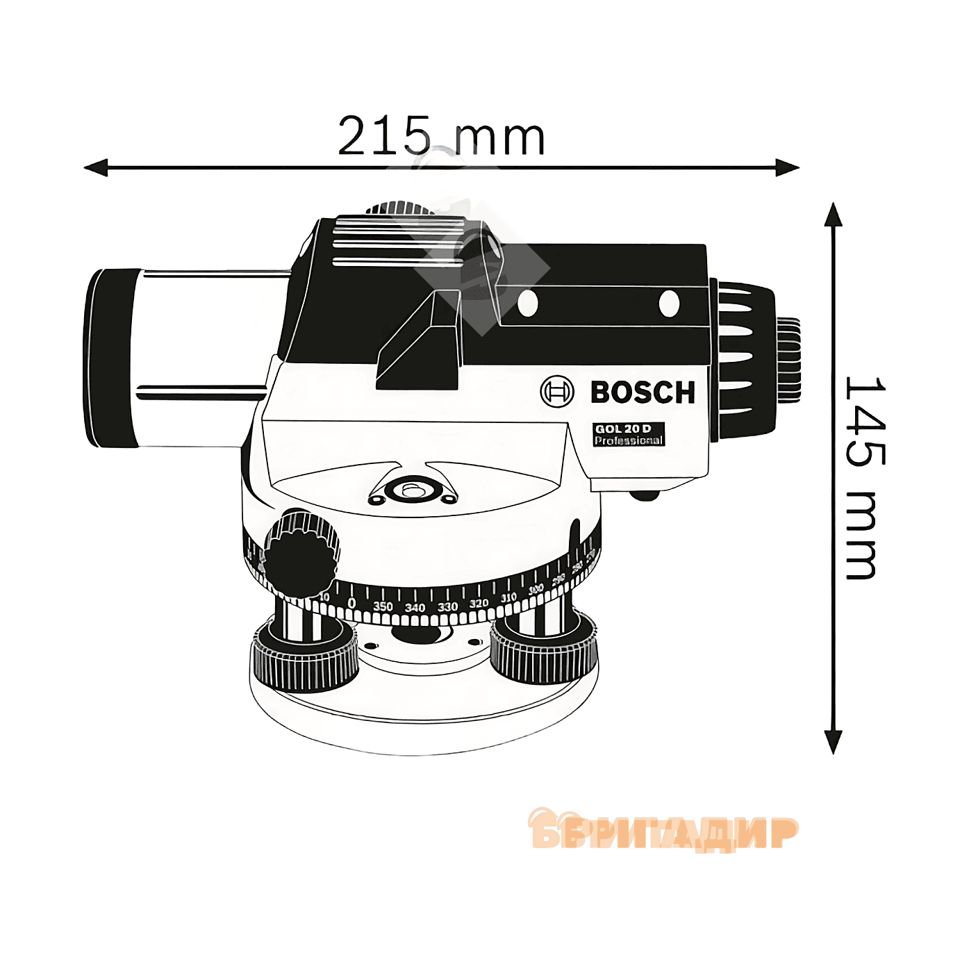 Нівелір оптичний GOL 26 D + BT 160 + GR 500 в кейсі, BOSCH