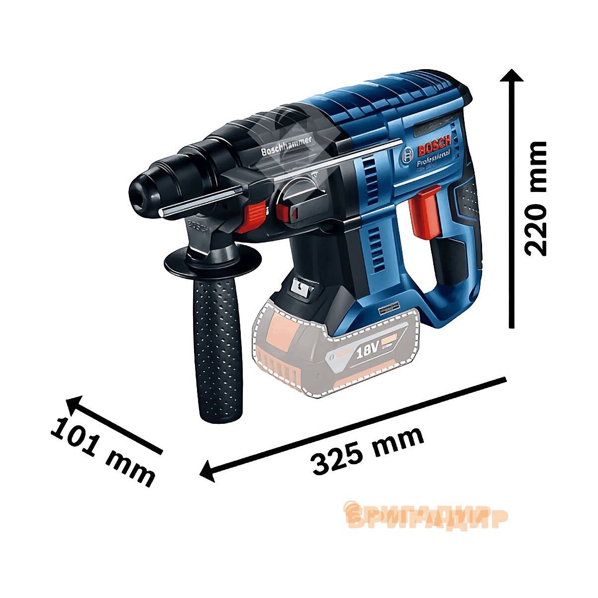 Перфоратор акум. 18В GBH 180-LI BM 2х4Ah, BOSCH