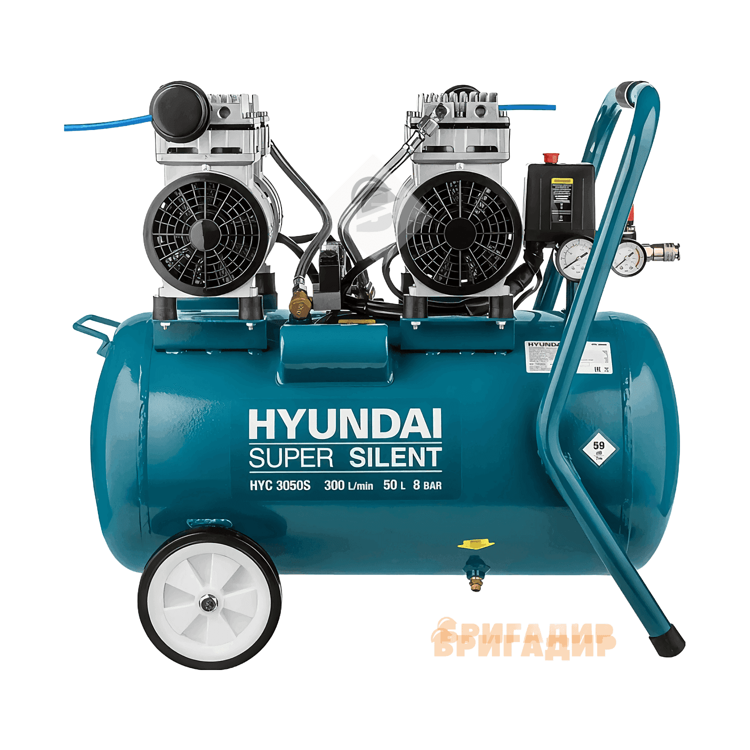 Компресор  50 л 2000 Вт 300 л/хв HYC 3050S, HYUNDAI