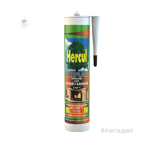 Герметик для печей і камінів Hercul Fireplace +1500c Чорний 280мл