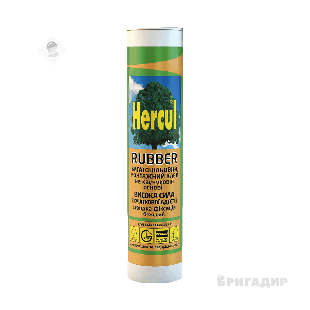 Клей монтажний каучуковий HERCUL RUBBER бежевий 280мл
