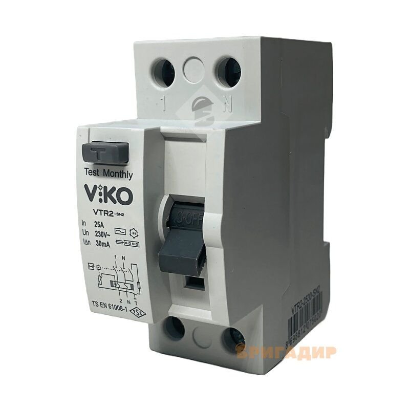 Пристрій захисного відключення 1P+N (однофазне) 25А 30мА 230V (ViKO)
