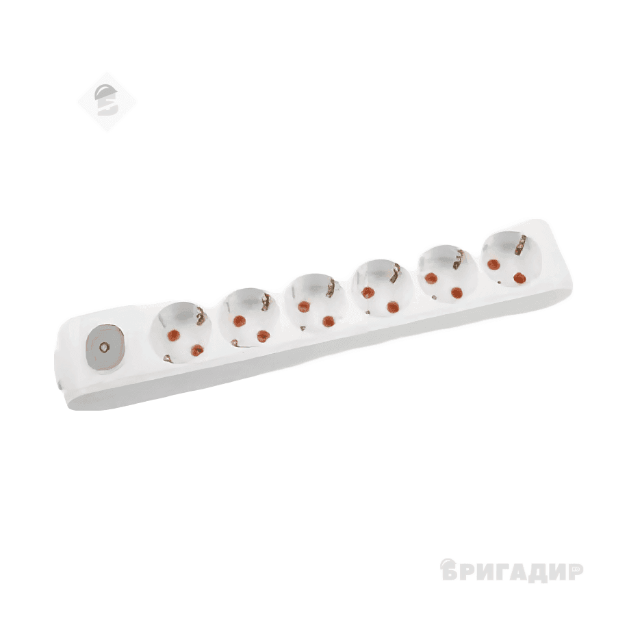 Колодка 6 гнізд з/заз з кнопкою біла (Multi-Let) 90118600