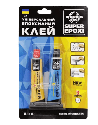 Епоксидний клей шприц SUPER EPOXI 2х8г 4301