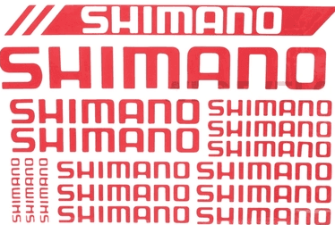 Наклейки SHIMANO білий фон червоні