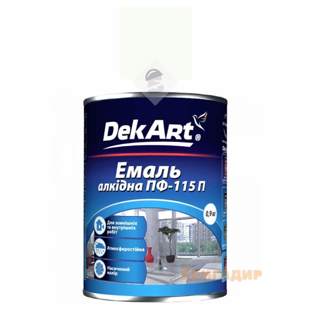 Емаль алкідна ПФ-115П біла глянсова ТМ "DekArt"- 0.9кг