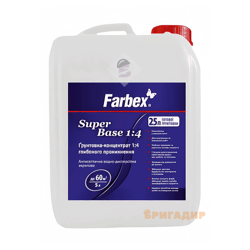 Грунтовка-концентрат 1:4 ВДА глибокого проникнення SuperBase 1:4 Farbex 5л