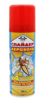 Аерозоль Спайдер Interhim від комарів і мошків 4 години 100 ml  Код 6478