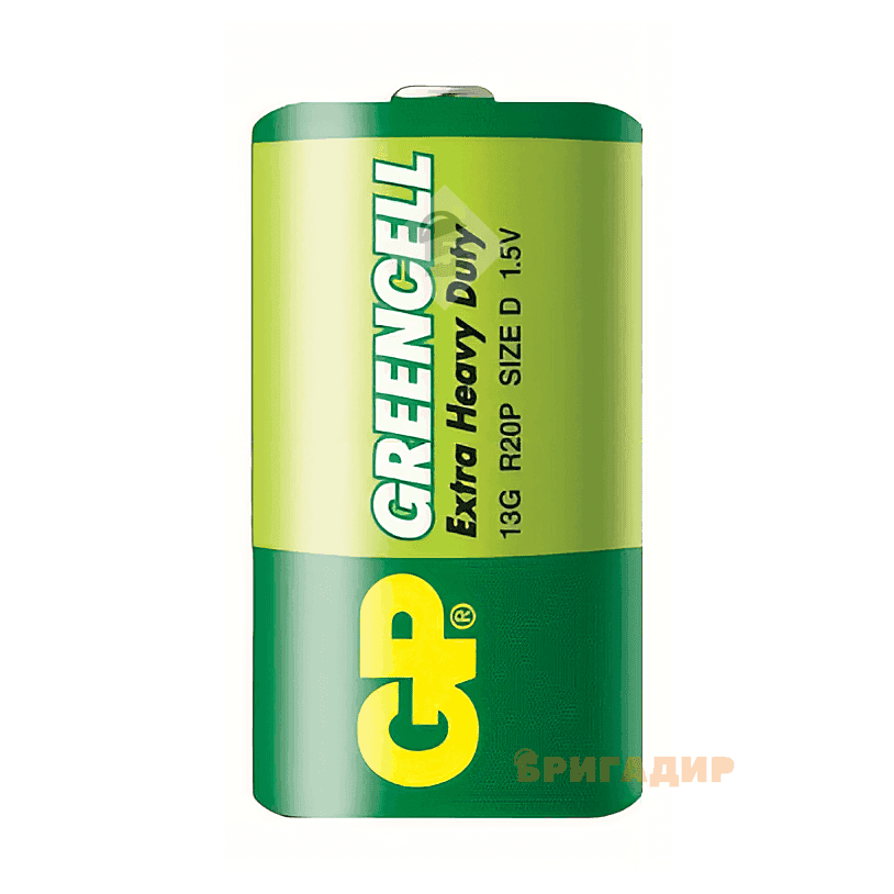 Батарейка GP Greencell 1.5V сольова 13g-s2 R20 D