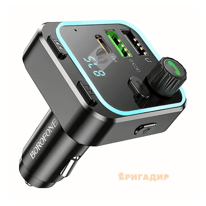 FM модулятор Borofone BC53 PD 20W LCD чорний