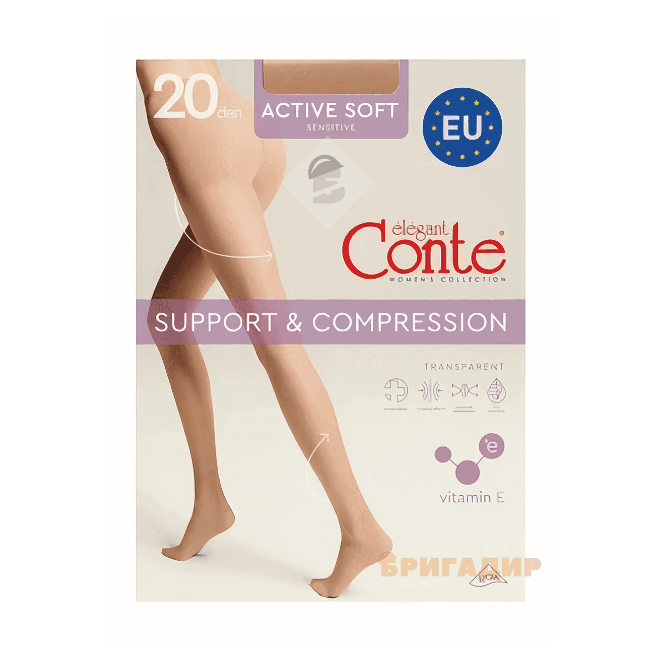 CONTE EU Колготи жін. ACTIVE SOFT 20, р.3, Natural