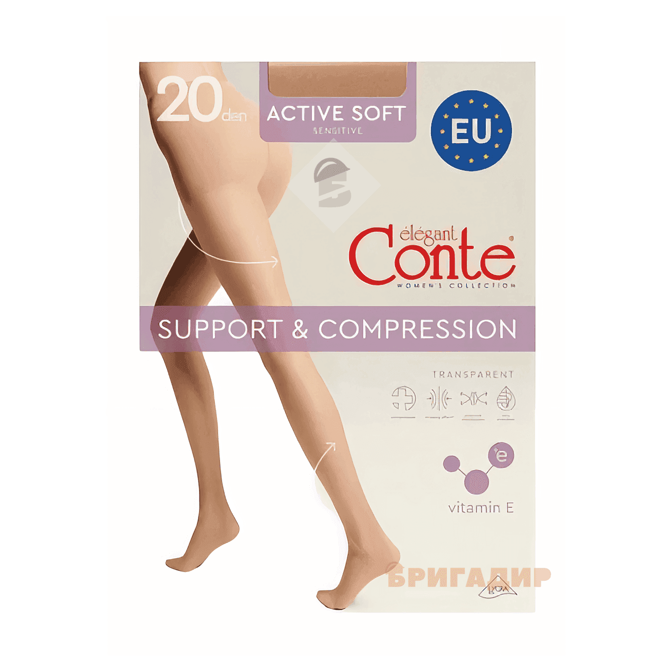 CONTE EU Колготи жін. ACTIVE SOFT 20, р.3, Bronz