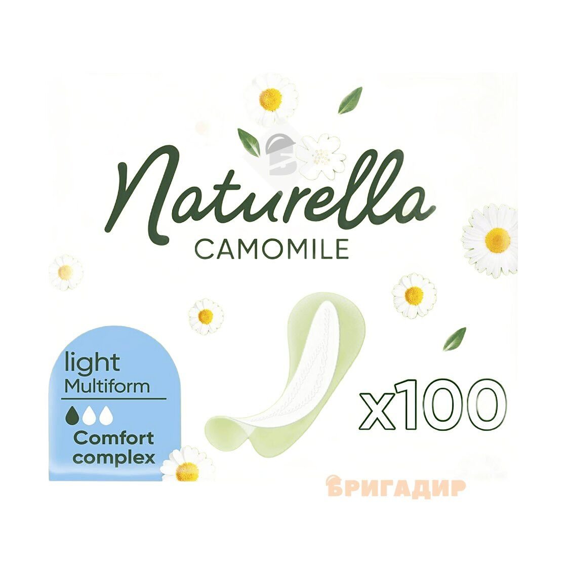 03760 NATURELLA Щоденнi гіг. прокл. ароматизовані Camomile Лайт Мультіформ Quatro 100шт