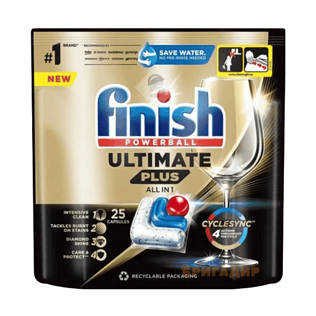 Фініш Ultimat plus all капсули для миття посуду 25 табл