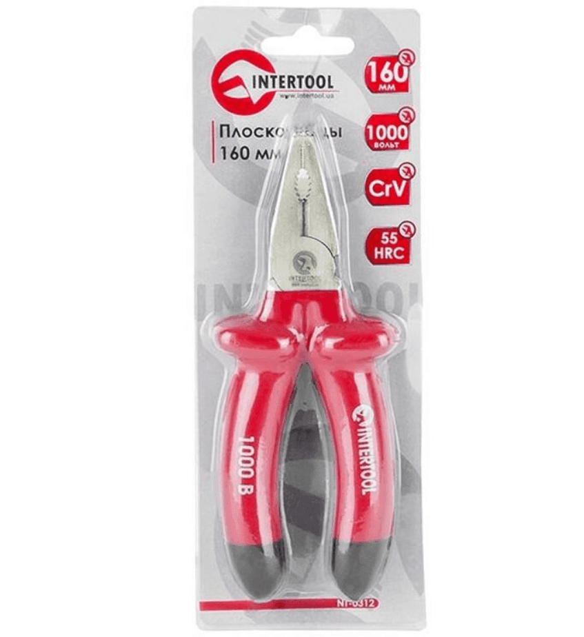 Плоскогубці 160мм 1000 В NT-0312 INTERTOOL