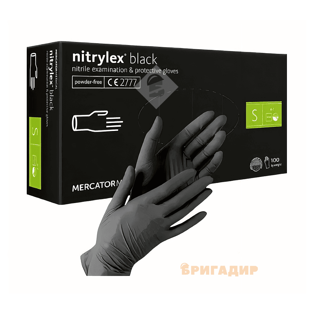 Рукавиці медичні NITRYLEX S 100шт BLACK