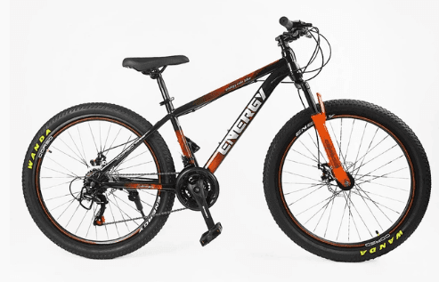 ВЕЛОСИПЕД 26 ST CORSO «ENERGY» EN-26418 СТАЛЬ 15", (К-Т SHIMANO) ЧОРНО-ПОМАРАНЧЕВИЙ