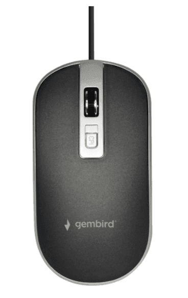 Миша Gembird MUS-4В-06-BS, дротова, оптична USB, чорно-сіра