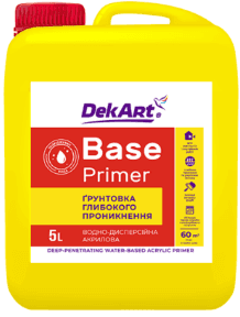 Грунтовка ВДА глибокого проникнення "BASE" ,TM "Dekart" 10л