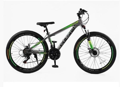 Велосипед 26 AL CORSO PULSAR PL-26031 алюміній 13(к-т SHIMANO) сіро-салатовий 72-132