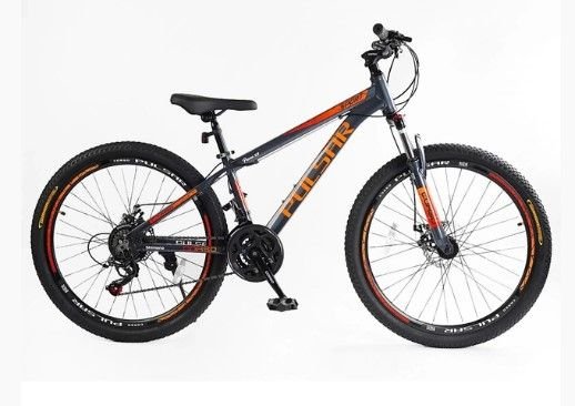 Велосипед 26 AL CORSO PULSAR PL-26318 алюміній 13(к-т SHIMANO) темно сіро-помаранчевий 72-136
