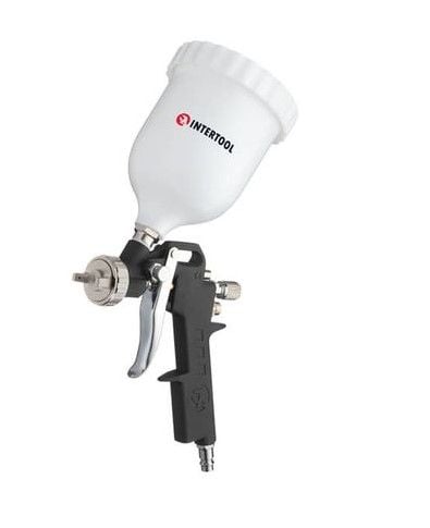 Фарбопульт пневматичний HP, форсунка 1.5мм, верхній пластиковий бачок 600мл, 3 регулювання, 5bar INTERTOOL PT-0210