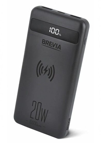 УМБ BREVIA 10000mAh 20W, Wireless Qi 10W, Li-Pol, LCD 45118