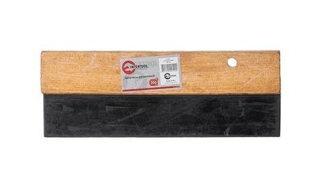 Шпатель гумовий 200 мм із деревяним тримачем INTERTOOL KT-2012