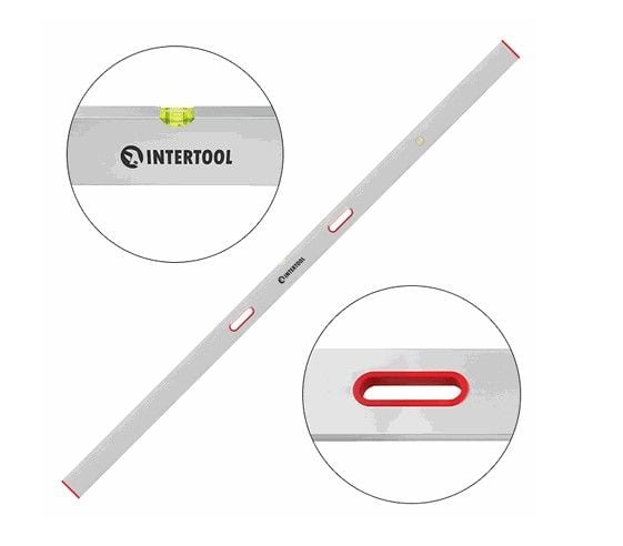 Правило-рівень  250 см, 2 капсули,  вертикальний і горизонтальний з ручками INTERTOOL MT-2125