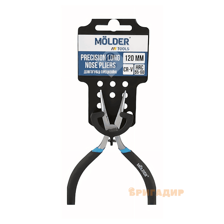 Довгогубці Molder прецизійні Cr-V 120мм, прогумована ручка МТ41012