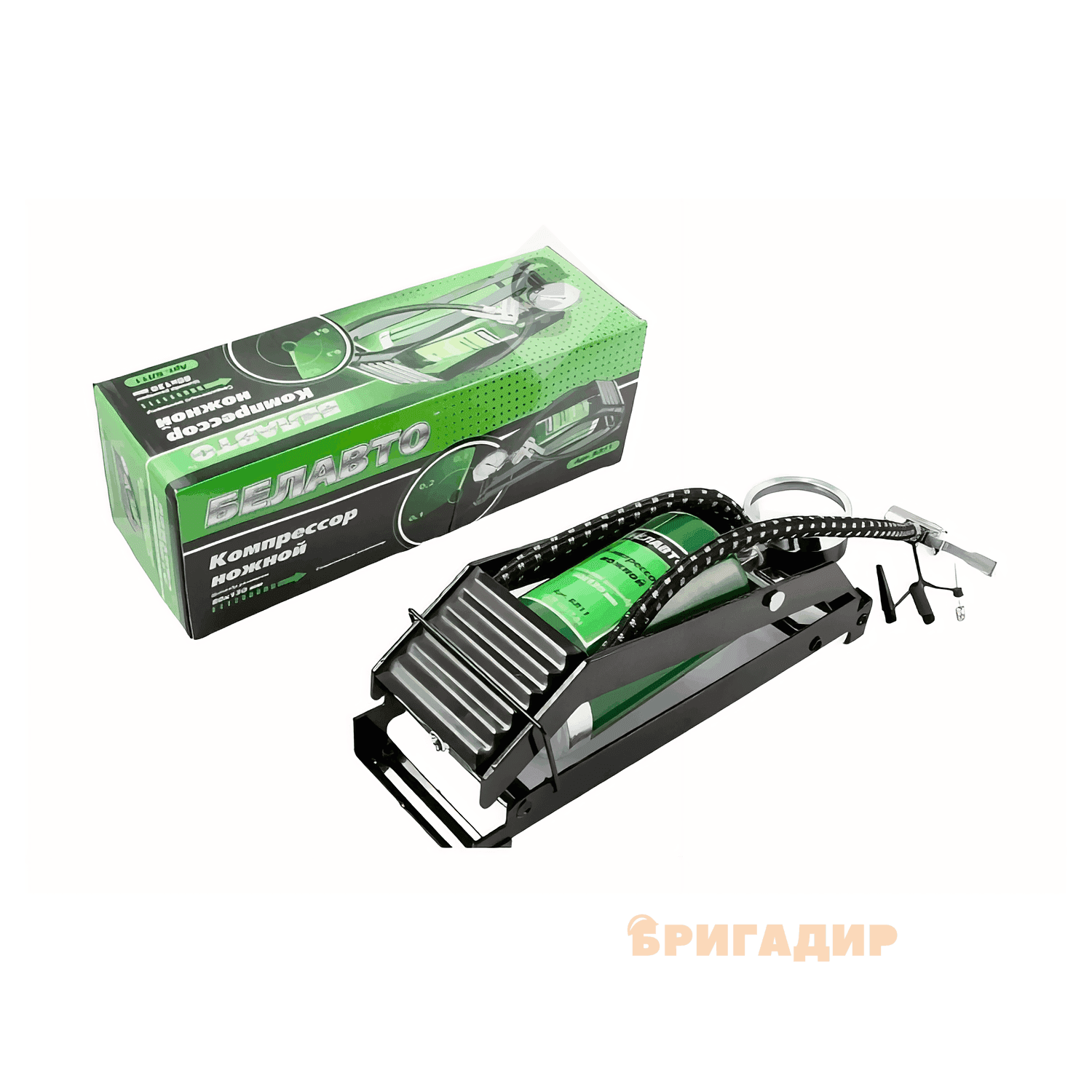 Помпа ножна Белавто одноциліндрова, 80ммx130мм з манометром (bl11)