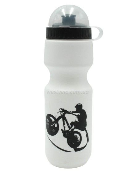 Фляга 650ml пластик біло-чорна 47-086