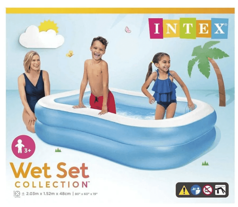 Intex Басейн надувний 57180 NP (3) «Сімейний» 203х152х48 см, об`єм=540л, від 3 років, вага 3.5кг