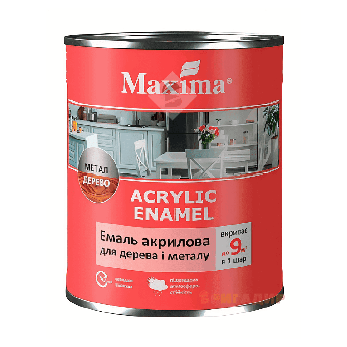 Емаль акрилова для дерева та металу, шоколад шовковисто-матова ТМ "Maxima" 0,75л