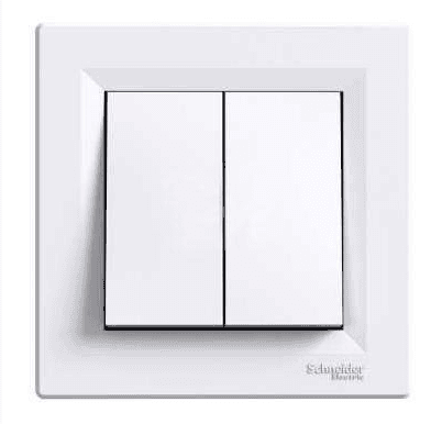 Двоклавіш пер-кач самозаж білий Schneider ASFORA EPH0600121