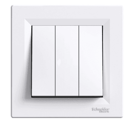 Вимикач 3-х клавішний білий Schneider ASFORA EPH2100121