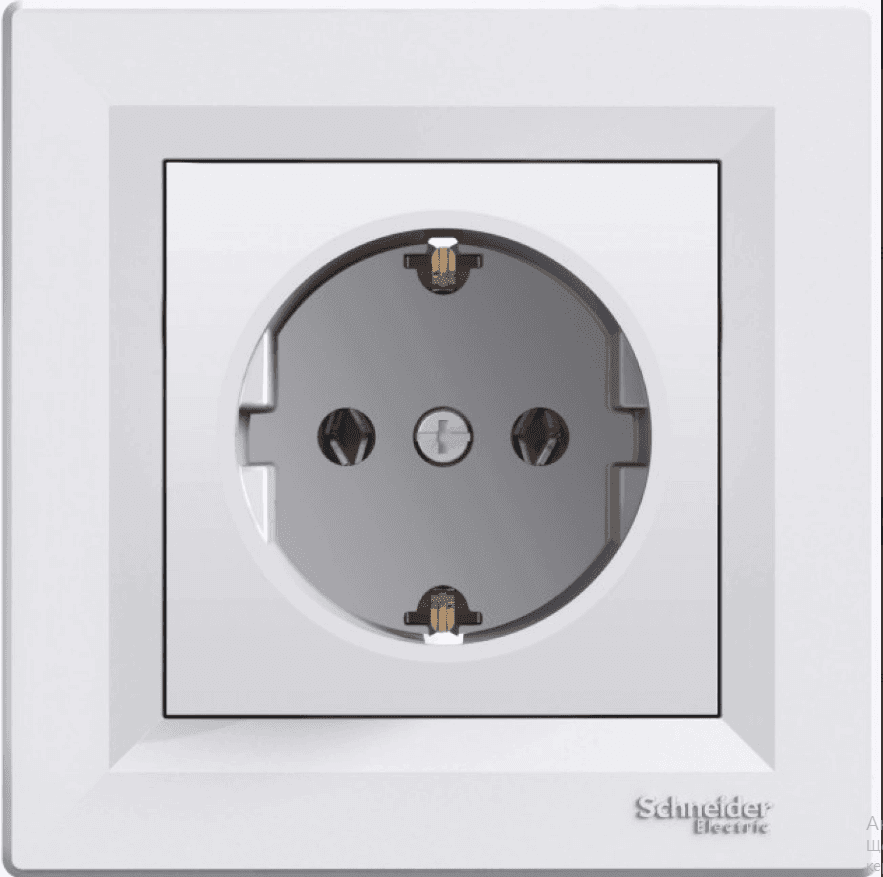 Розетка з контактом що з-зем біла Schneider ASFORA EPH2900121