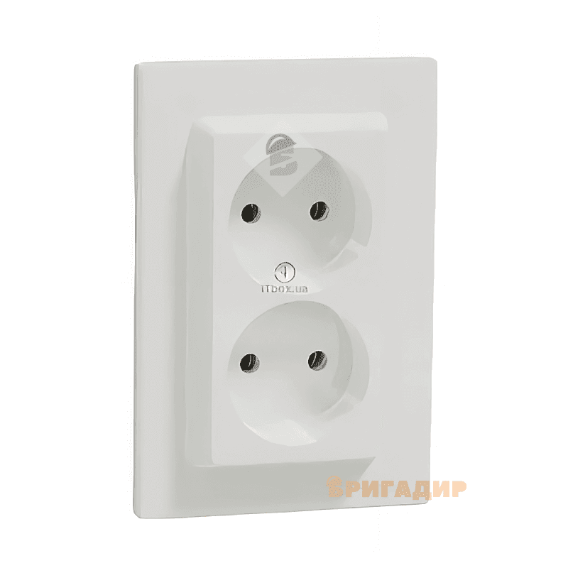 Розетка подвійна  без з/з біла Schneider ASFORA EPH9700121