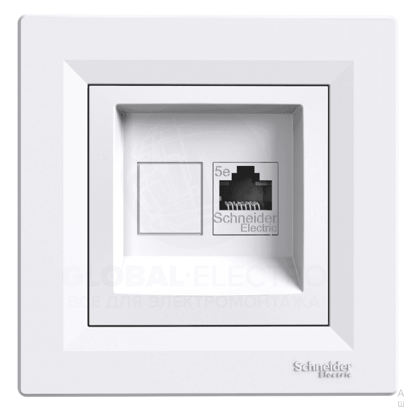 Розетка компютерна біла Schneider ASFORA EPH4300121