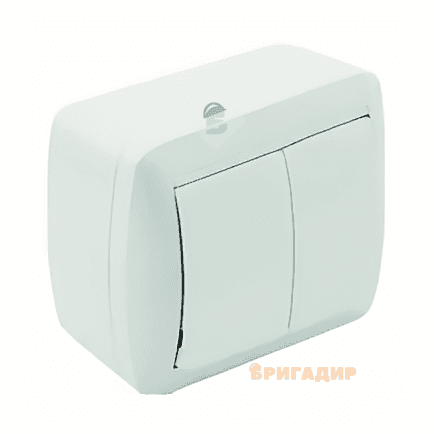 Вимикач зовнішній 2-ий білий IP54 BERTA HN-013021