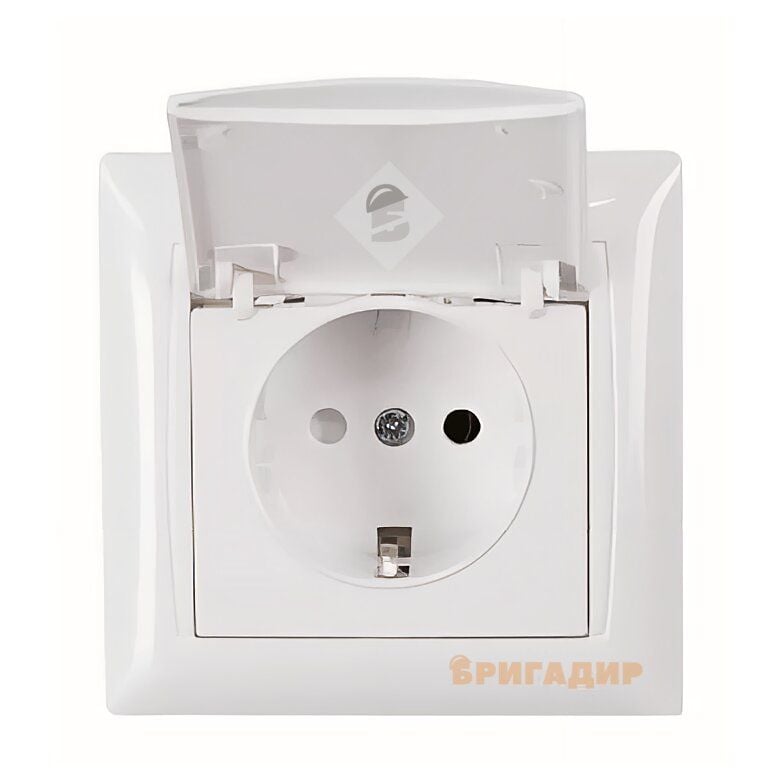 Primera Біла Розетка 1-на з/з з кришкою 3011