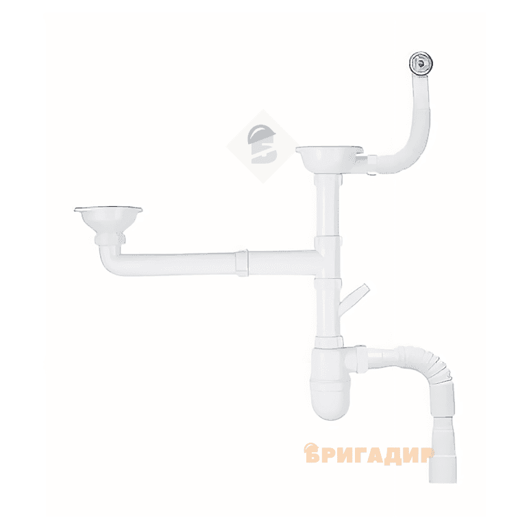 Кр1 SM45720243 Кронопласт К3515 Сифон 2-на мийка 3"1/2 з вих.пр.маш.і круглим переливом