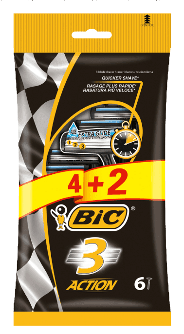 BIC 3 Action ст.одноразовий 4+2