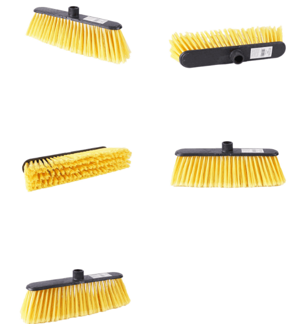 Мітла без ручки, 27см, пластикова чорна/жовтий