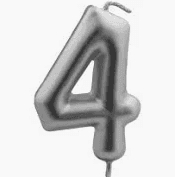 Свічка-цифра "4" металік TL-1056