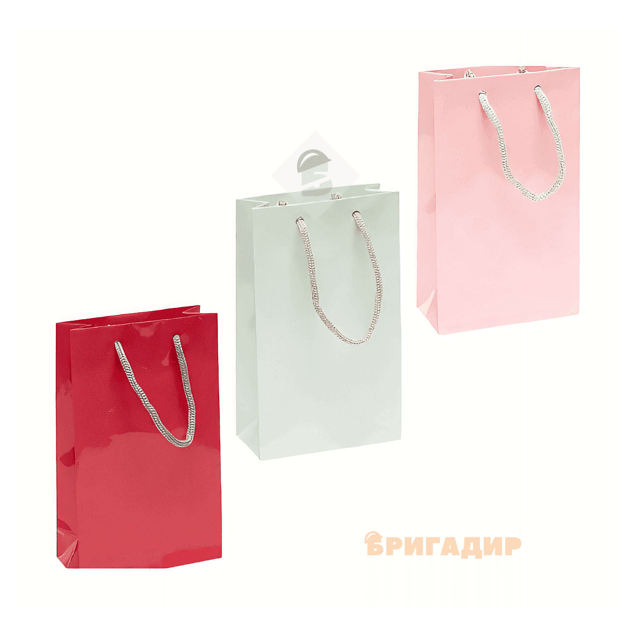 Пакет кольоровий середній "Однотонний" 27х16х7 см 3019