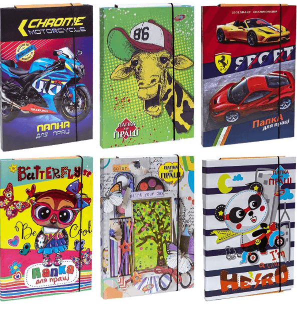 Тека для праці А4 ламінована на гумці